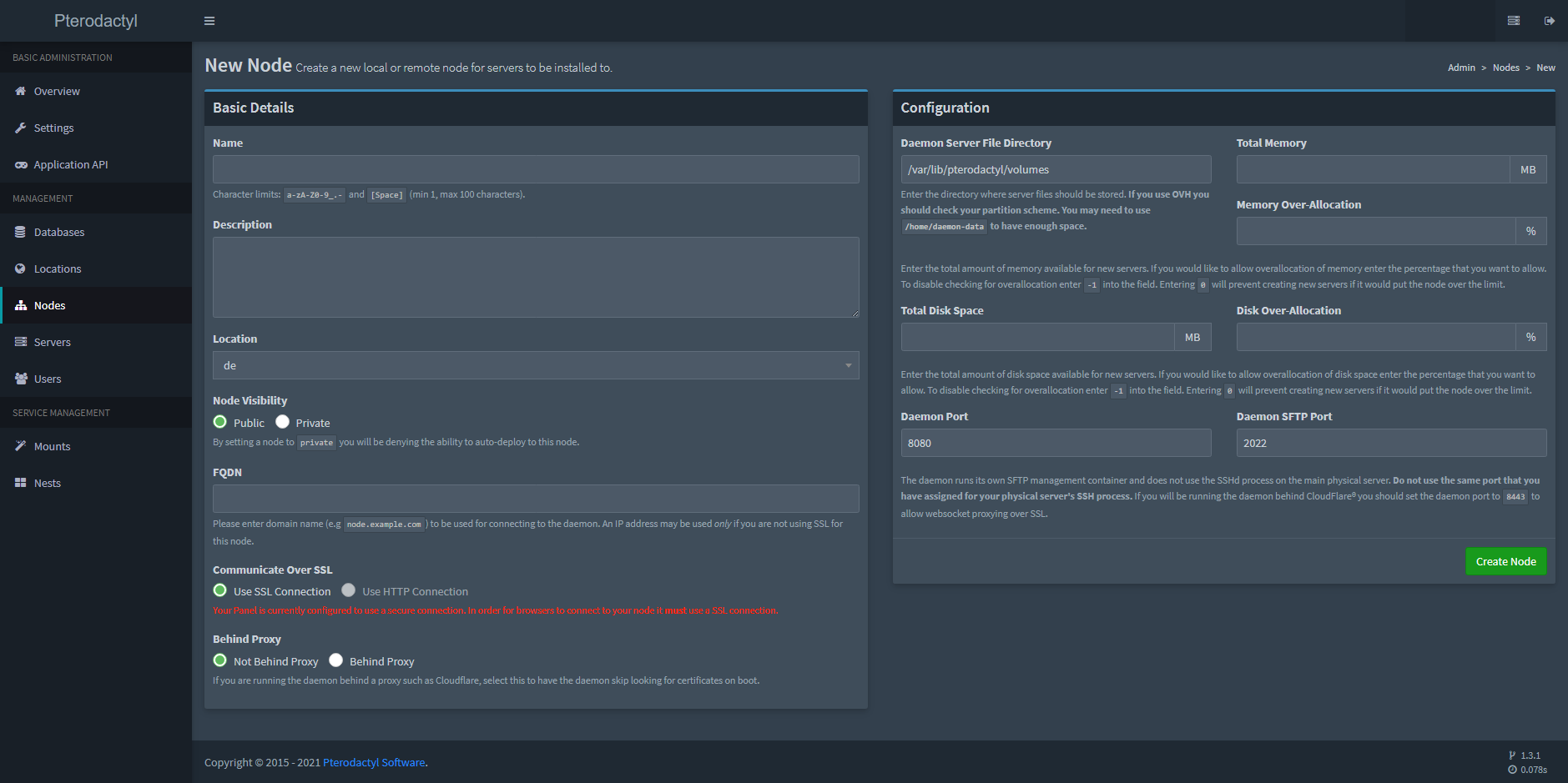 install and configure pterodactyl panel and wings with ssl